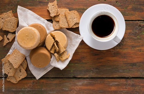 Norwegian homemade soft brown cheese brunost photo