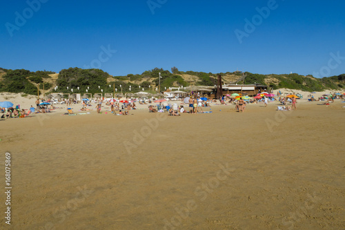 Beach bar or snack bar in the beach of La Barrosa in Sancti Petri, Cadiz, Spain © josevgluis