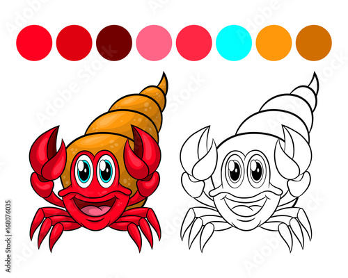 Crab coloring book. photo