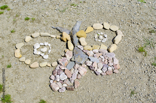 Land art, butterfly 