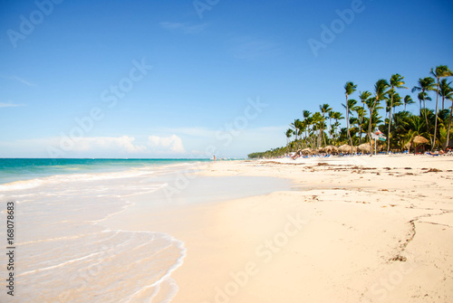 Sunny tropical beach in the Caribbean