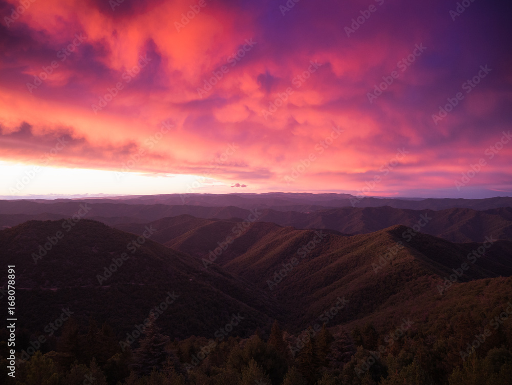 Coucher de soleil sur les Cévennes Coucher de soleil sur les Cévennes