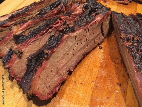 Sliced Beef Brisket on Memphis Woodfired Pellet Grill