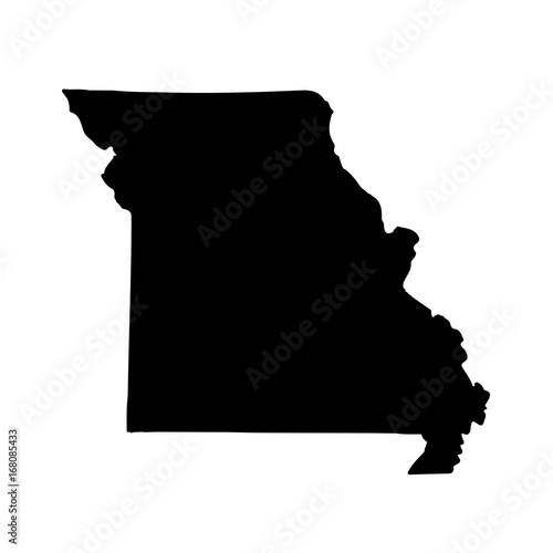 Map of the U.S. state of Missouri on a white background