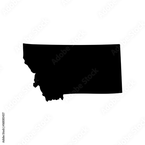 Map of the U.S. state of Montana on a white background photo