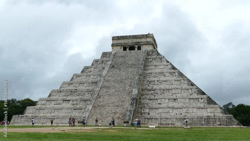 Time lapse from Tourists around the Chichen Itza Mayan ruin in Yucatan Mexico Time lapse from Tourists around the Chichen Itza Mayan ruin in Yucatan Mexico