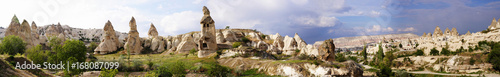 Valley of Uchisar, a cave city. Cappadocia, Turkey.