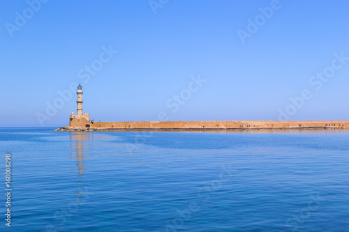 Lighthouse of the old Venetian port in Chania, Crete. Greece © kwiatek7