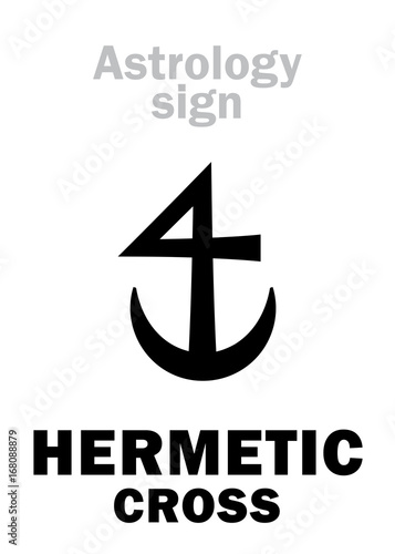 Astrology Alphabet: HERMETIC cross. Hieroglyphics character sign (single symbol).
