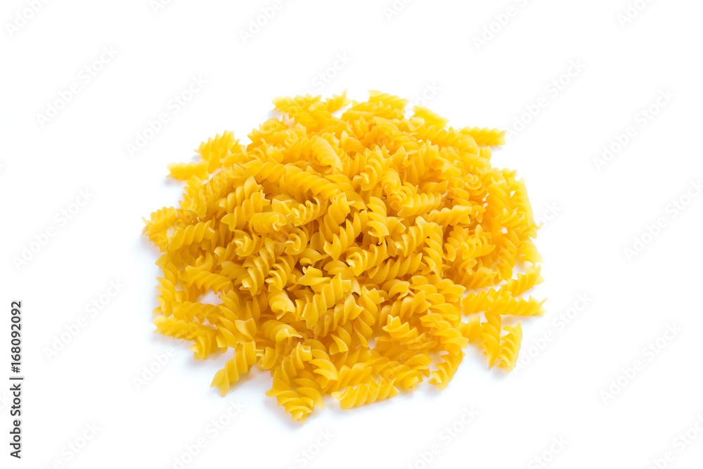 Fusilli macaroni.
Closeup of a pile of raw helix-shape fusilli macaroni on white background. Fusilli macaroni.
Closeup of a pile of raw helix-shape fusilli macaroni on white background.