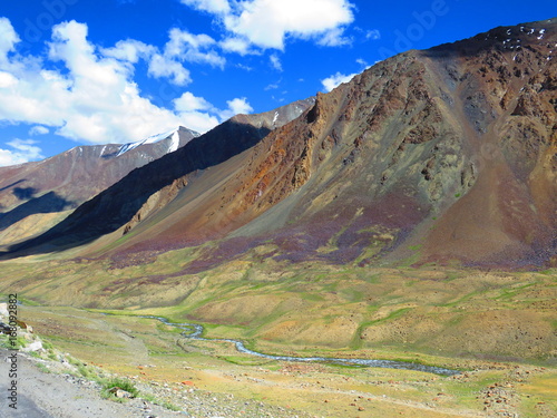 Ladakh mountains, purple and green hue