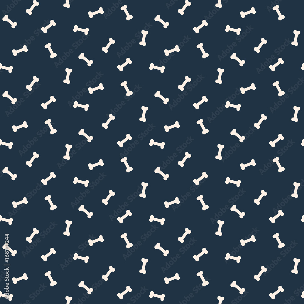Bone vector blue and white seamless pattern. Dog cookie bones wrap texture design. Bone vector blue and white seamless pattern. Dog cookie bones wrap texture design.