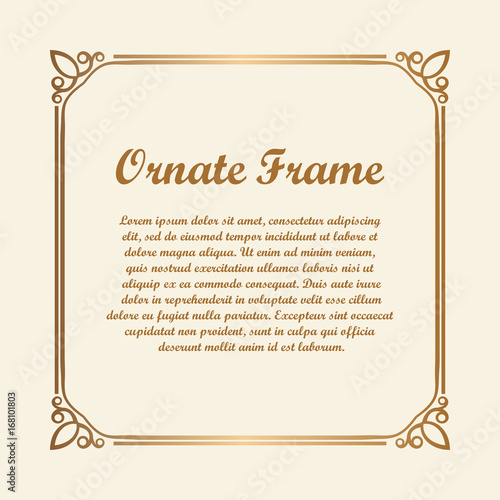 Vector decorative element for design. Frame template with place for text. Fine floral ornamental border. Lace decor. Elegant art for birthday and greeting card, wedding invitation. Ornate corners.