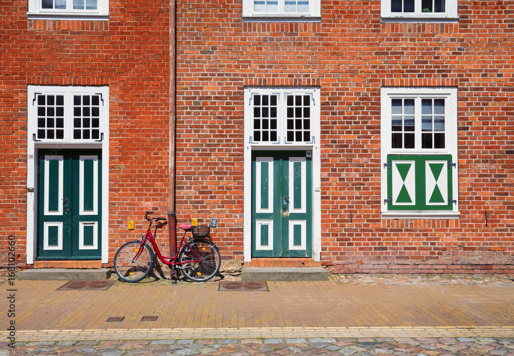 Dutch Quarter (Hollandisches Viertel) Potsdam / traditional architecture and wall - based bicycle