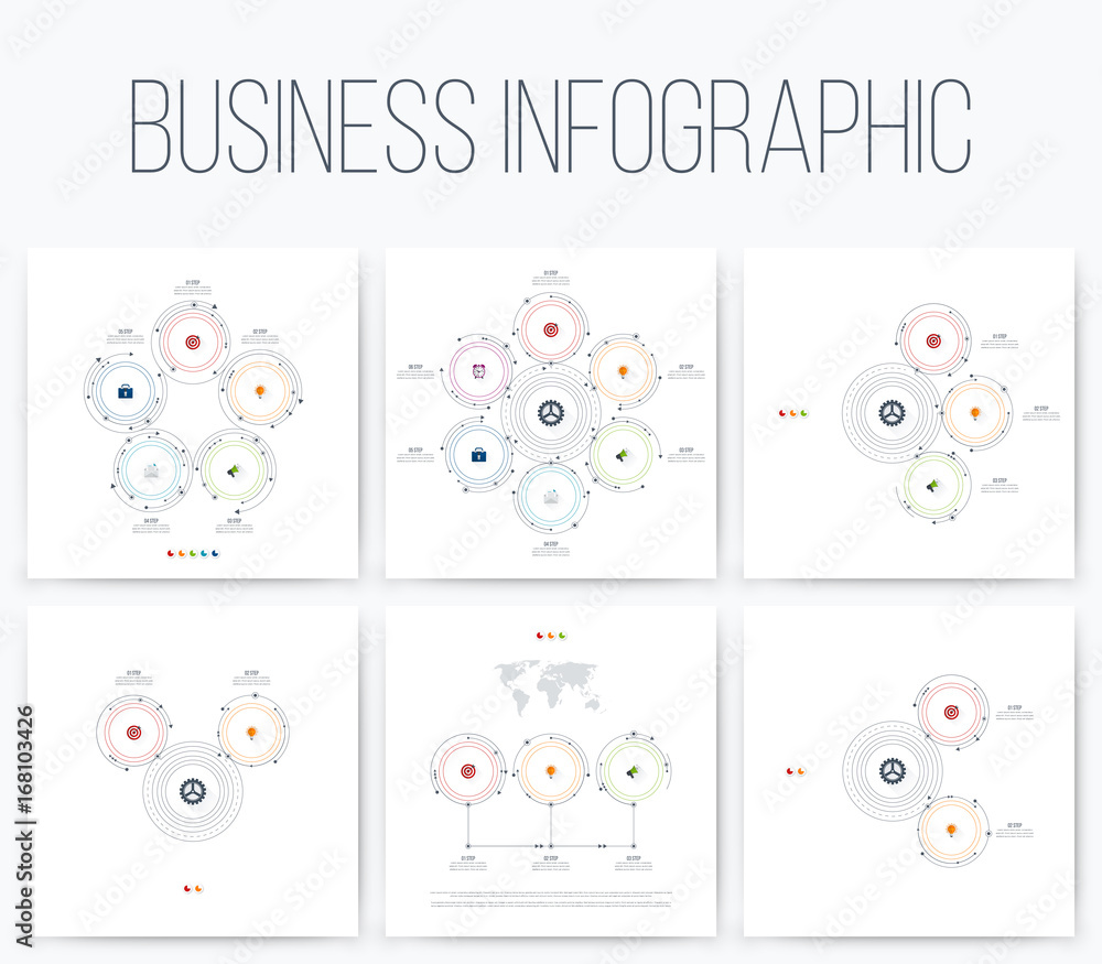 Set with infographics