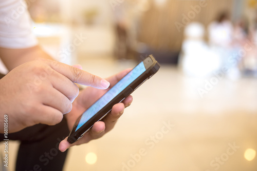 Businessman using smart phone for business concept
