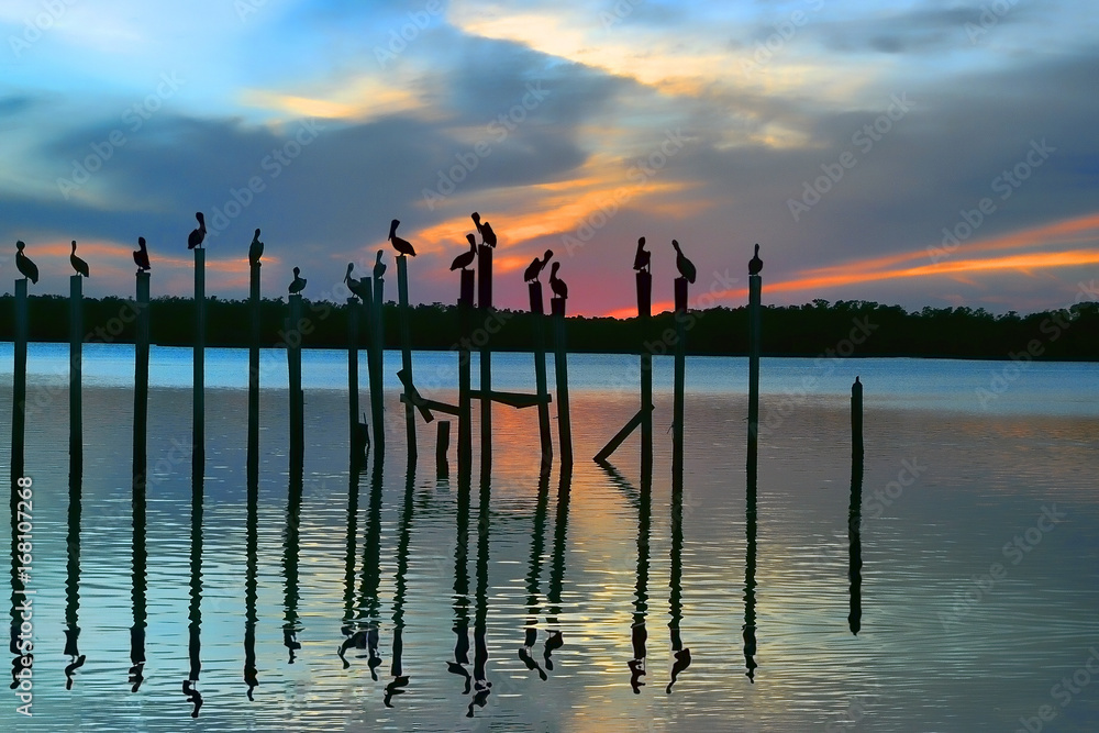 Pier at sunset Everglade City