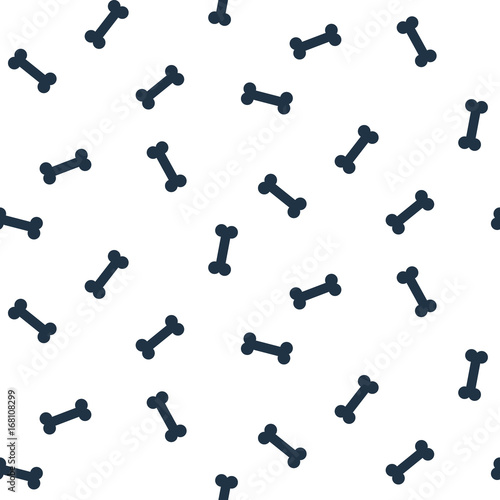 Blue and white bone cartoon seamless vector pattern. Dog cookie simple monochrome wrap texture design.