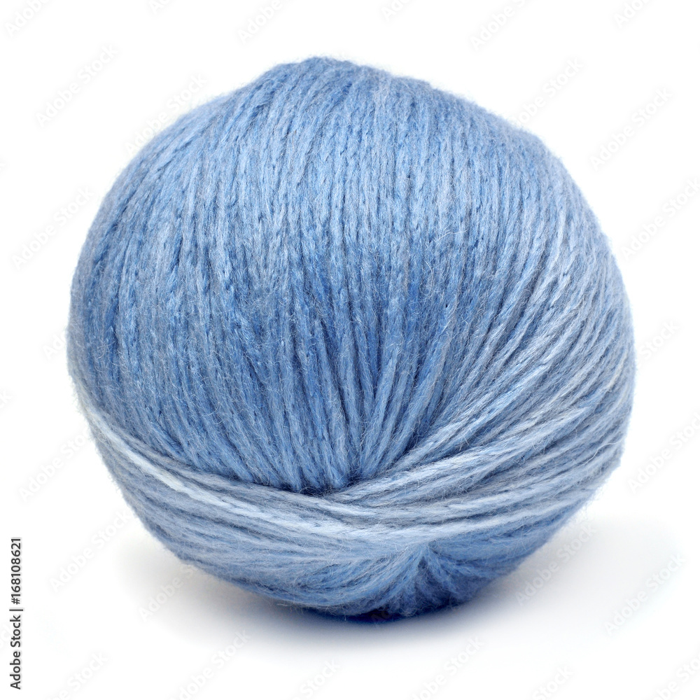 Ball with blue thread for sewing isolated on white background Ball with blue thread for sewing isolated on white background