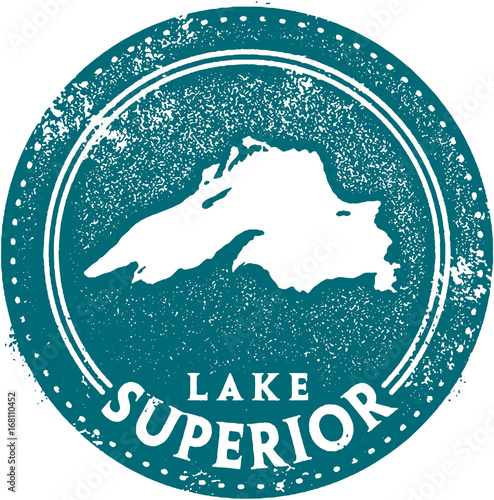 Vintage Lake Superior Travel Stamp photo