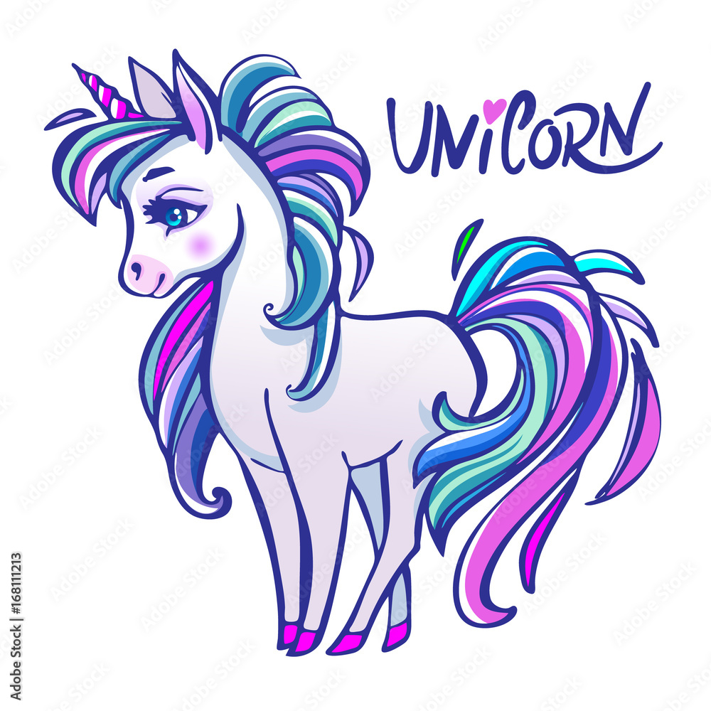 Unicorn head portrait vector illustration. Magic fantasy horse design ...