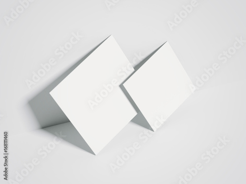 Two white blank canvases. 3d rendering