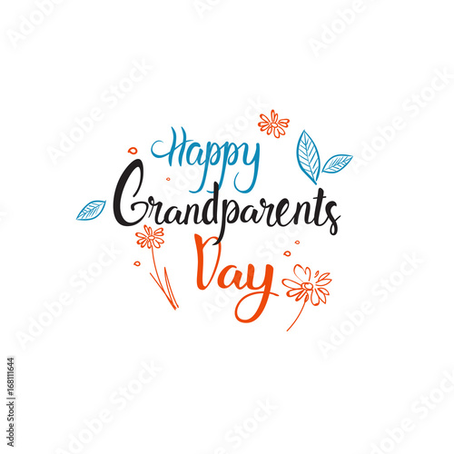 Happy Grandparents Day Greeting Card Banner Text Over White Background Vector Illustration