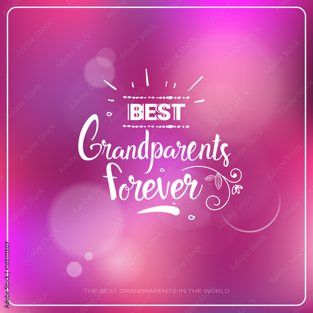 Happy Grandparents Day Greeting Card Colorful Banner With Text Vector Illustration