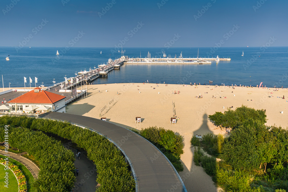 Sopot,Poland-September 7,2016: Sopot pier 'molo' in Poland