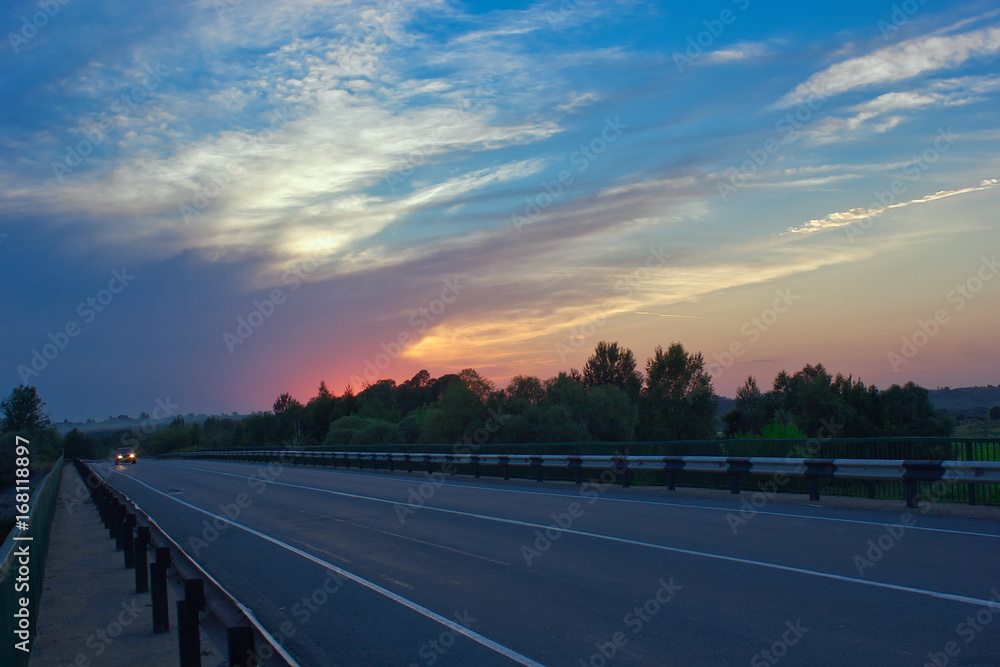 Fototapeta premium Beautiful July sunset.