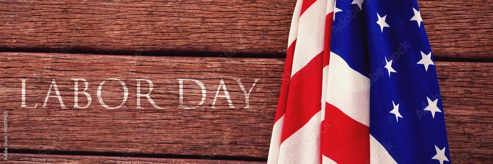 Fototapeta premium Composite image of labor day text 