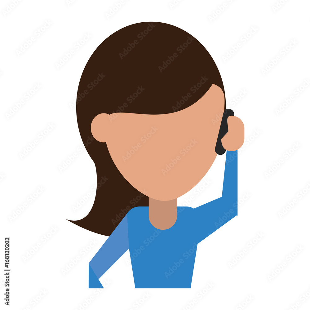 woman using phone icon image vector illustration design