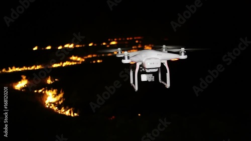 Aerial footage of fire filmed by drone