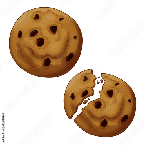 Chocolate chip cookies vector illustration