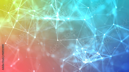 Composition based on Plexus.  Use different methods of overlaying (mixing).  Animation through transparency of different color variants from this collection will create amazing new compositions.