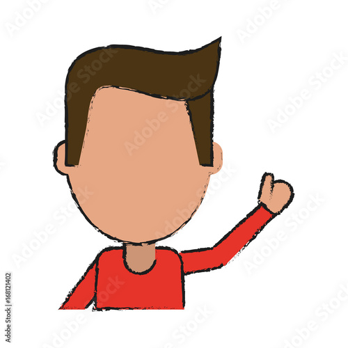 man stretching arm avatar icon image vector illustration design photo