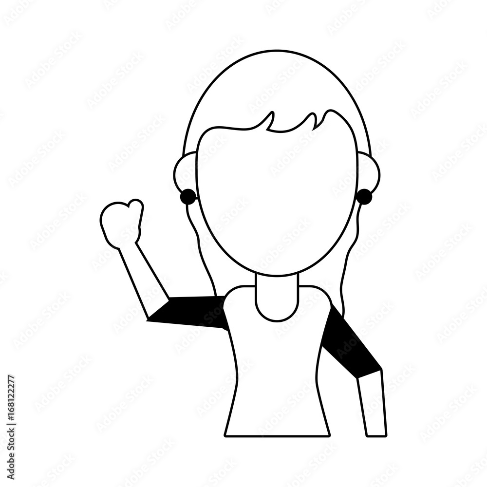 woman stretching arm avatar icon image vector illustration design black line woman stretching arm avatar icon image vector illustration design black line