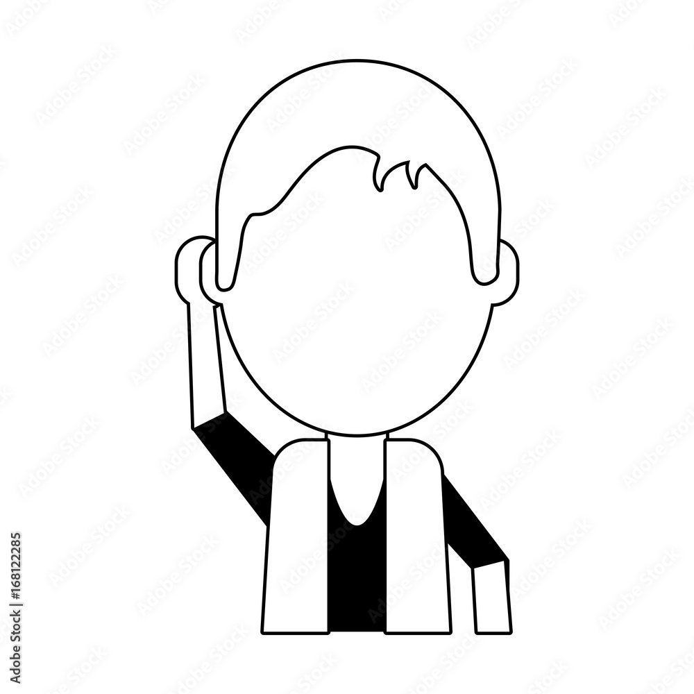 man stretching arm avatar icon image vector illustration design black line man stretching arm avatar icon image vector illustration design black line