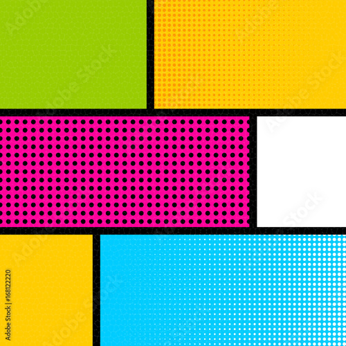 Pop art comic book strip background