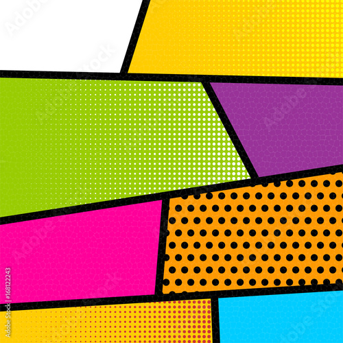 Pop art comic book strip background