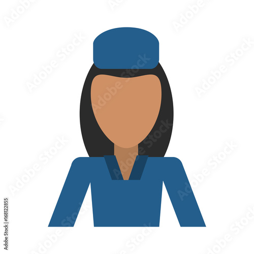 female flight attendant avatar icon image vector illustration design