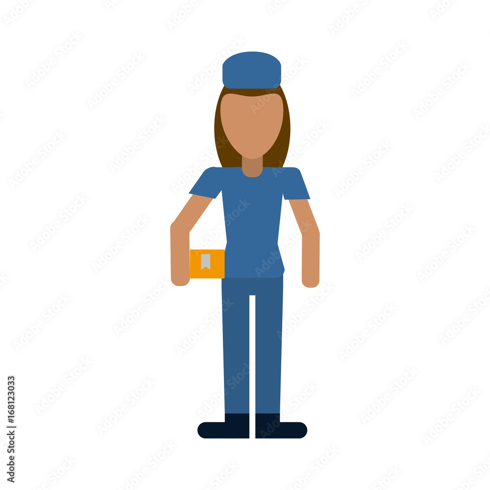 mail woman carrying package avatar icon image vector illustration design mail woman carrying package avatar icon image vector illustration design