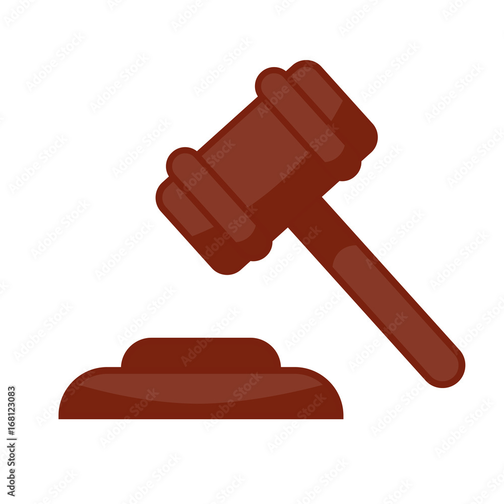 Gavel icon. Auction hammer. Shadow. Flat design. Gavel icon. Auction hammer. Shadow. Flat design.