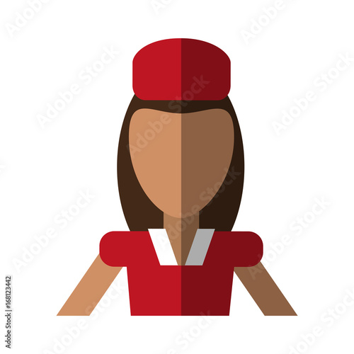 female flight attendant avatar icon image vector illustration design