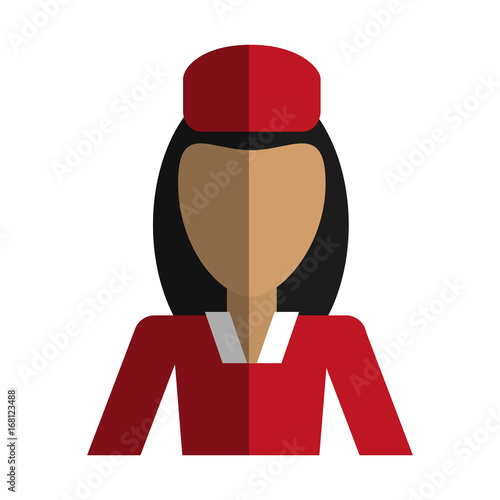 female flight attendant avatar icon image vector illustration design