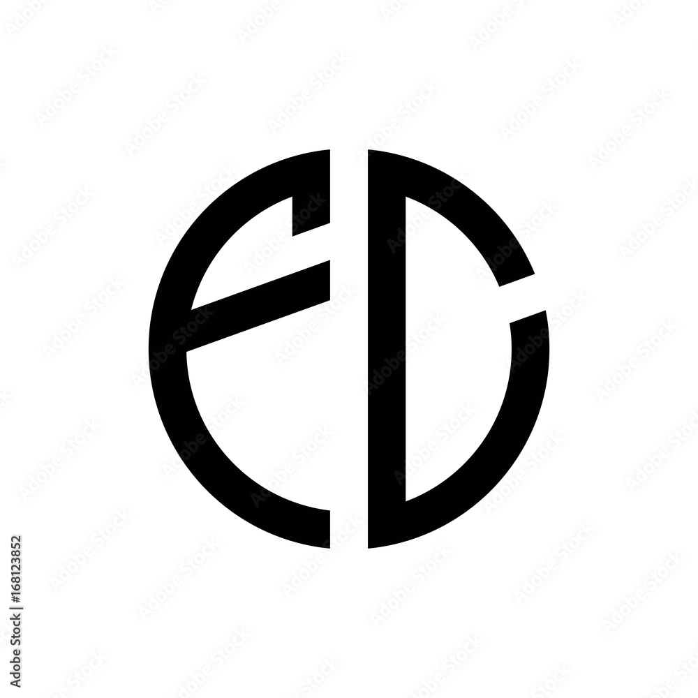 initial letters logo fc black monogram circle round shape vector initial letters logo fc black monogram circle round shape vector