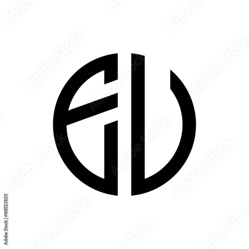 initial letters logo ev black monogram circle round shape vector