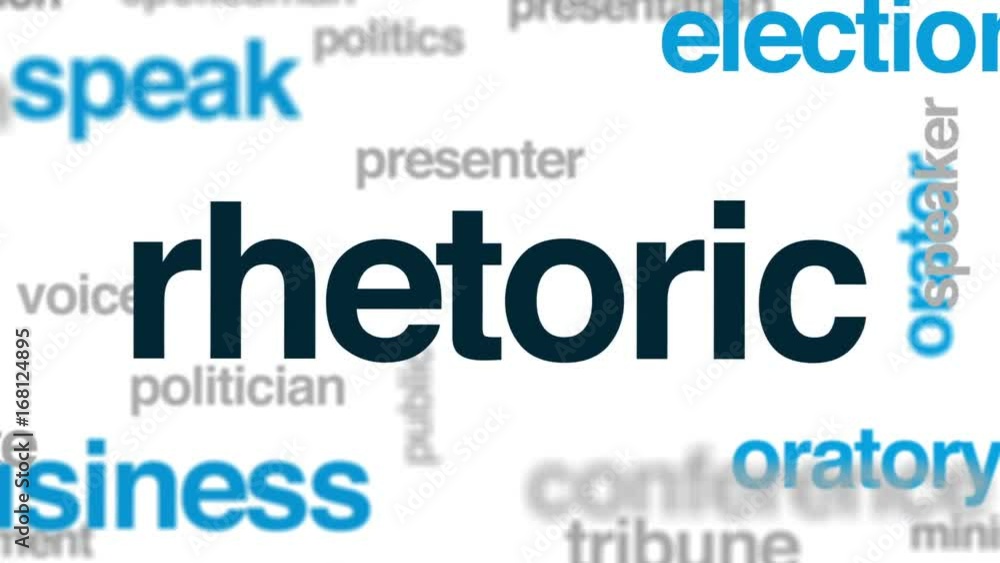 Rhetoric animated word cloud, text design animation. Rhetoric animated word cloud, text design animation.