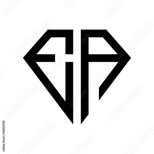initial letters logo ea black monogram diamond pentagon shape