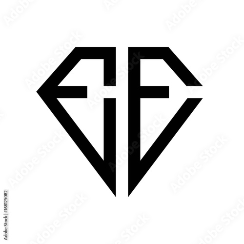 initial letters logo ee black monogram diamond pentagon shape